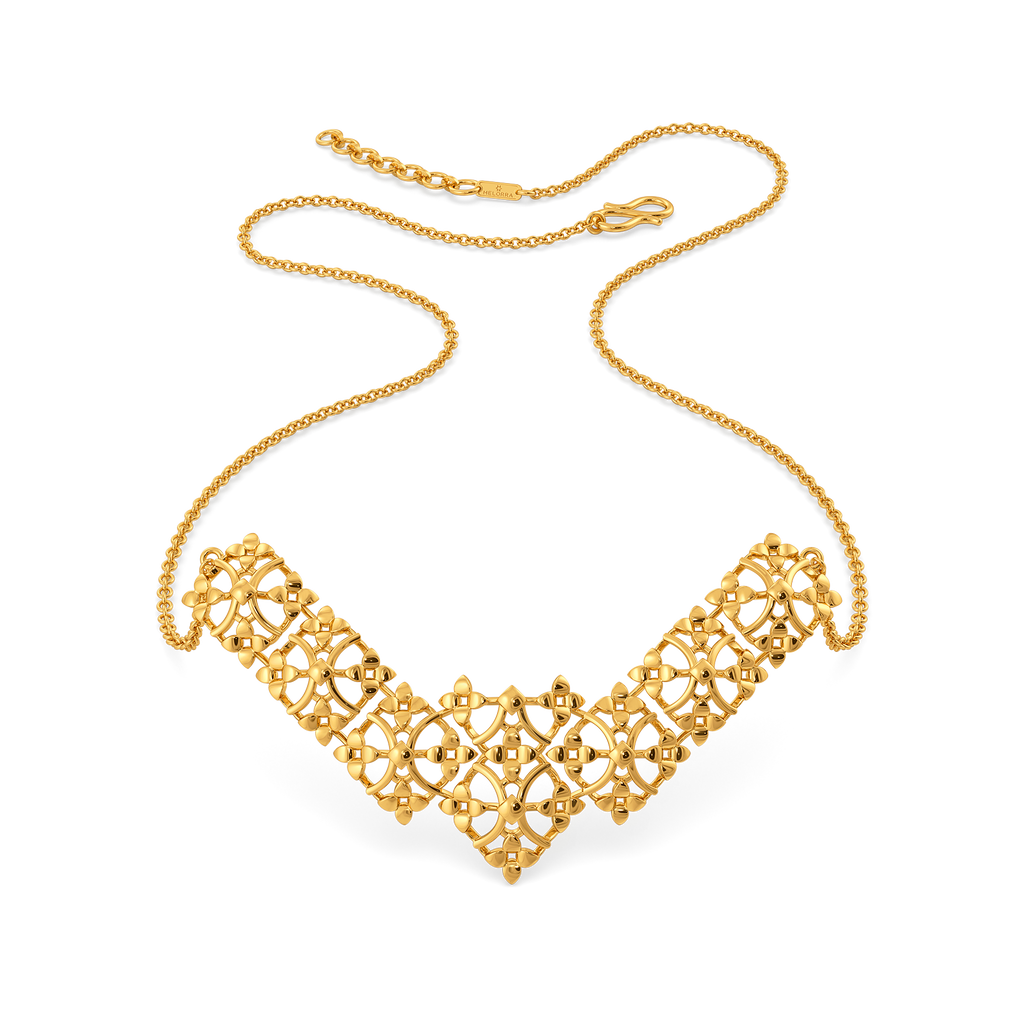 Veiled Geometry Gold Necklaces