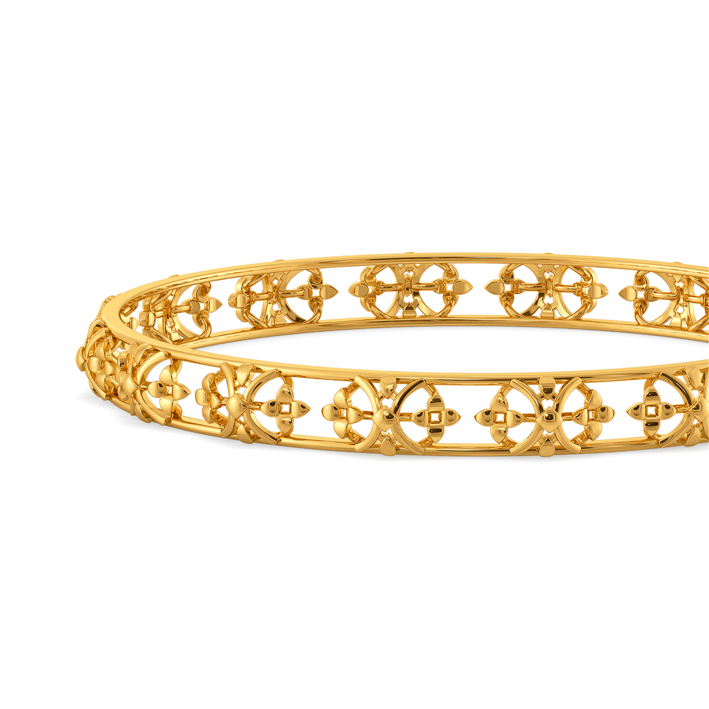 Veiled Geometry Gold Bangles