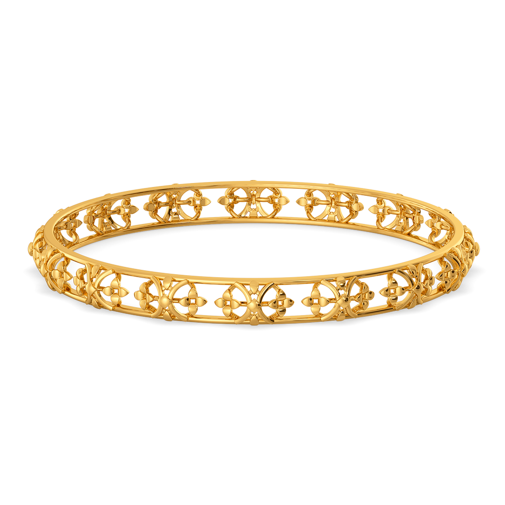 Veiled Geometry Gold Bangles