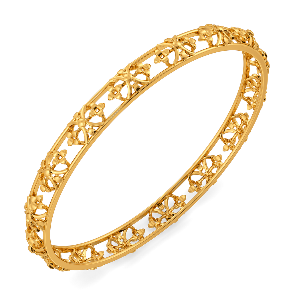 Veiled Geometry Gold Bangles