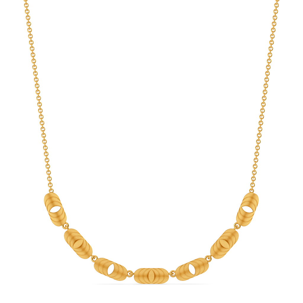 Knitted Shimmer Gold Necklaces