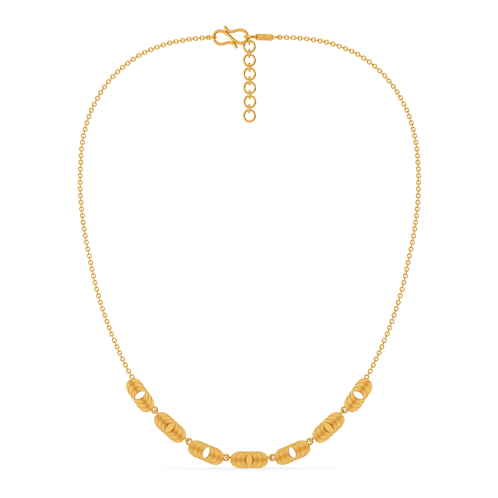 Knitted Shimmer Gold Necklaces