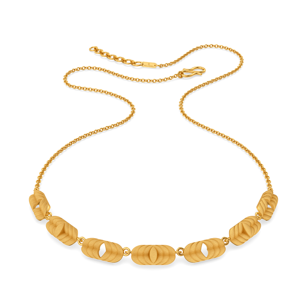 Knitted Shimmer Gold Necklaces