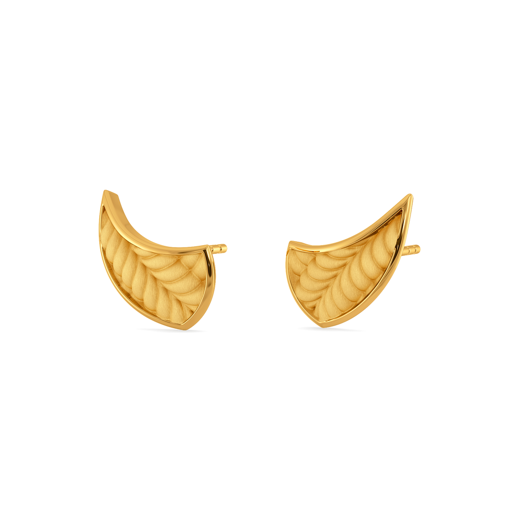 Knitted Shimmer Gold Earrings