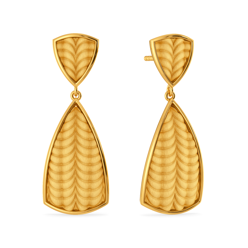 Knit Your Way Gold Earrings
