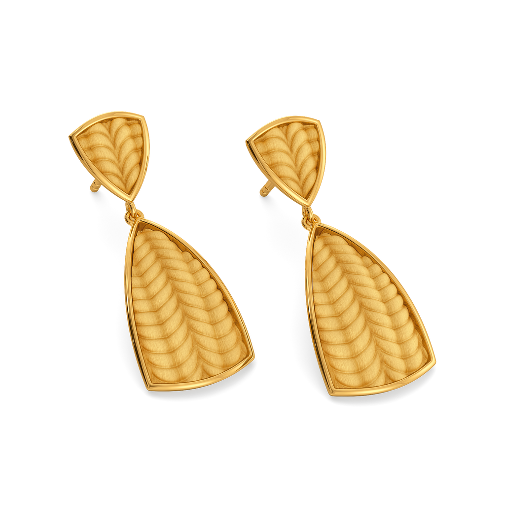 Knit Your Way Gold Earrings