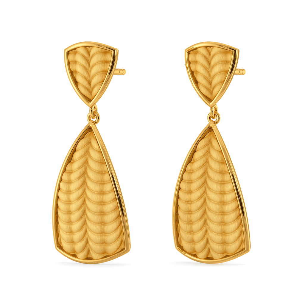 Knit Your Way Gold Earrings