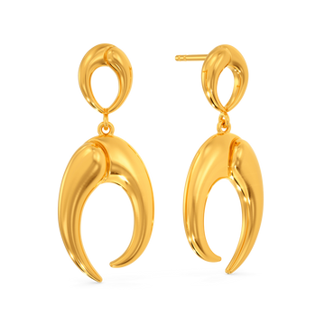 Solitary Hunter Gold Earrings