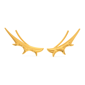 Ferocious Beast Gold Earrings