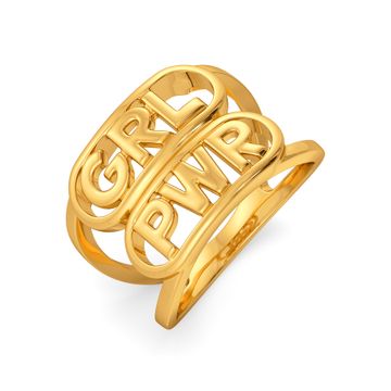 Girl Power Gold Finger Ring