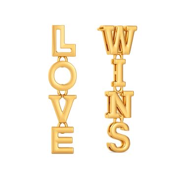 Love Wins Gold Drop Earring