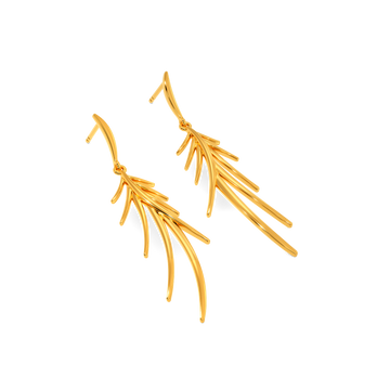 Pretty Party Plumes Gold Earrings