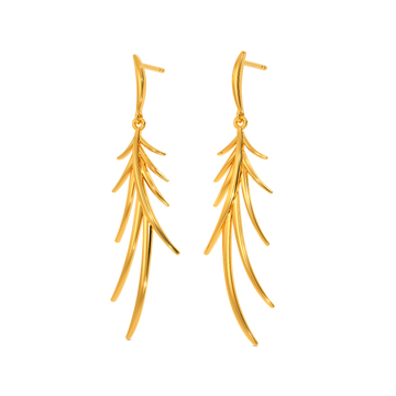 Pretty Party Plumes Gold Earrings