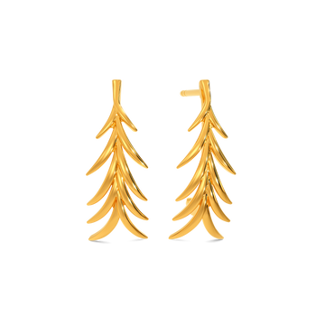 Pretty Party Plumes Gold Earrings