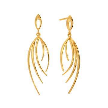 Feather Frenzy Gold Earrings