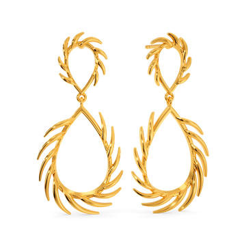 Feather Show Gold Earrings
