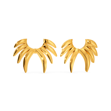 Feather Boa Gold Earrings
