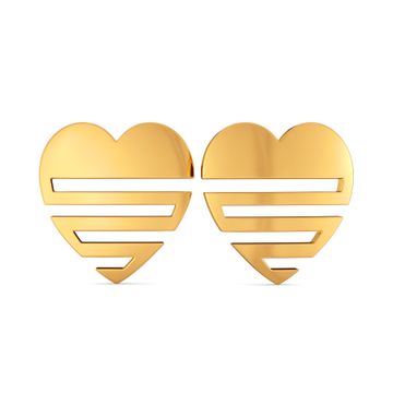 Heart O Mega Gold Earrings