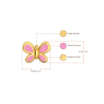 Pink Flutter Gold Earrings