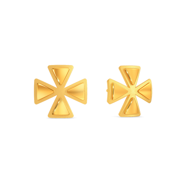 Edgy Power Gold Earrings