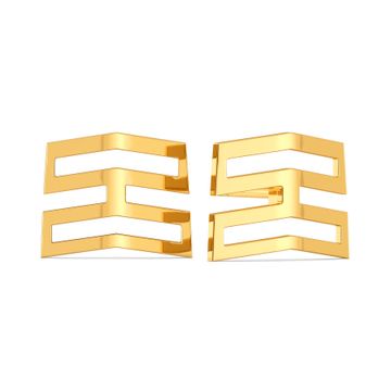 Fancy Folds Gold Earrings