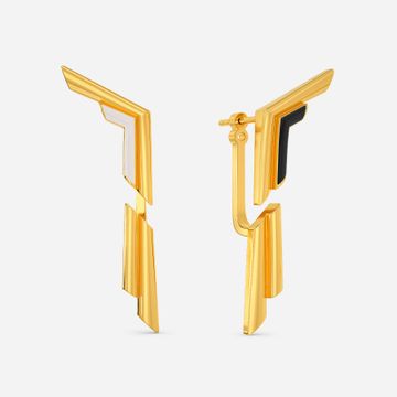 Twin Striped Gold Earrings