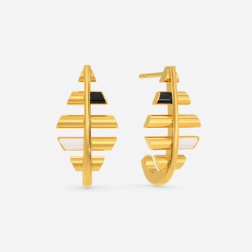 Breton Bars Gold Earrings