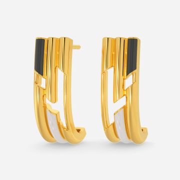 Chevron Play Gold Earrings