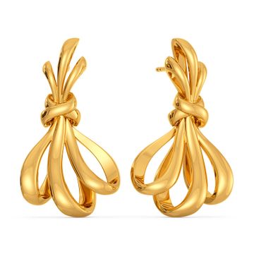 Bow Delight Gold Drop Earring
