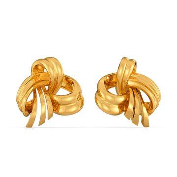 Bow Delight Gold Stud Earring
