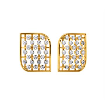 Wide Stride Diamond Earrings