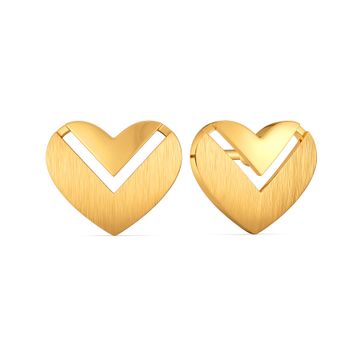 Hearts in Bougie Gold Earrings