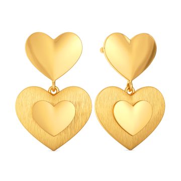 70s L'amour Gold Earrings