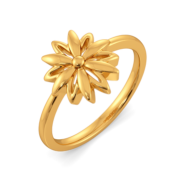 Serene Petals Gold Rings