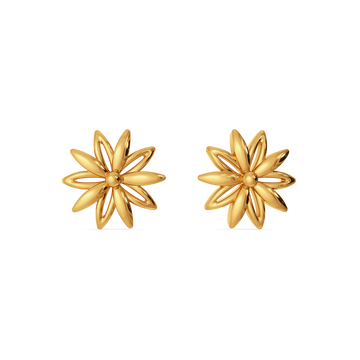 Serene Petals Gold Earrings