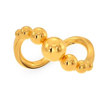 Dramatic Sphere Gold Rings