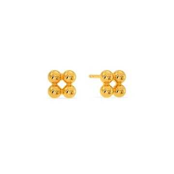 Three Dimensional Gold Earrings