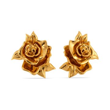 Rose Prose Gold Earrings