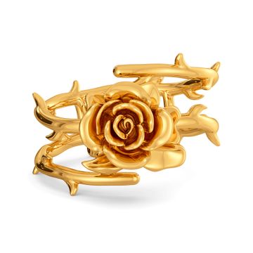 Roses N Thorns Gold Rings