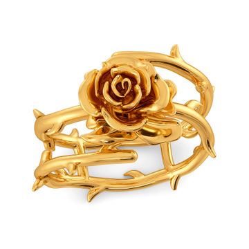 Roses N Thorns Gold Rings