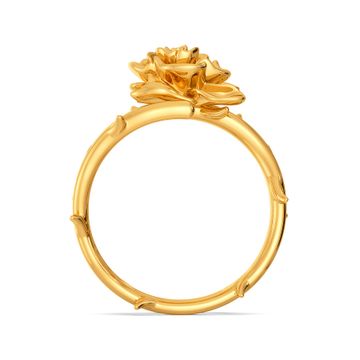 Roses N Thorns Gold Rings