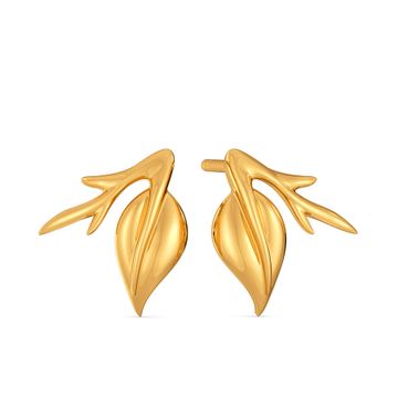 Rose Folioles Gold Earrings