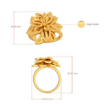 Flower Basket Gold Rings