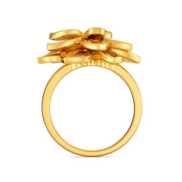 Flower Basket Gold Rings