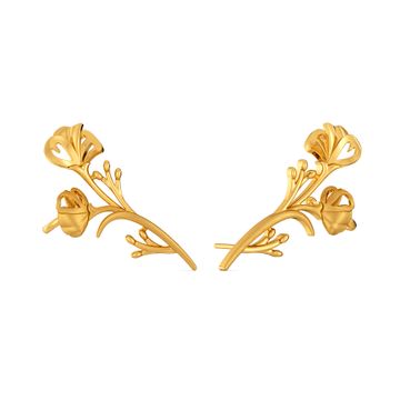 Petals of Metal Gold Earrings