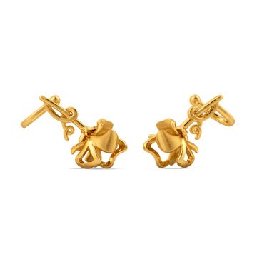 Affluent Petals Gold Earrings