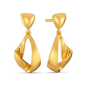 Hold The Fold Gold Earrings