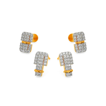 Straps N Buckle Diamond Earrings