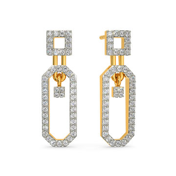 Belt n Buckle Diamond Earrings