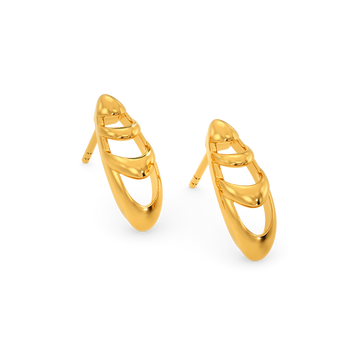 Exuberant Flounce Gold Earrings